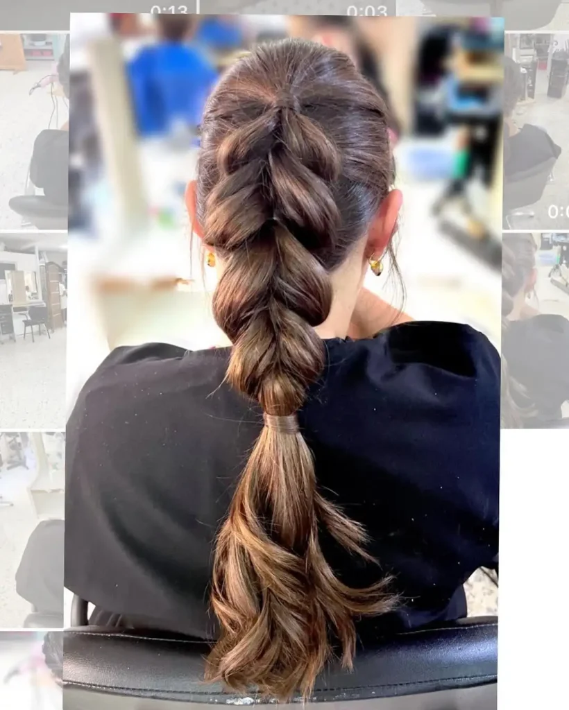 peinados con pelo largo y trenza