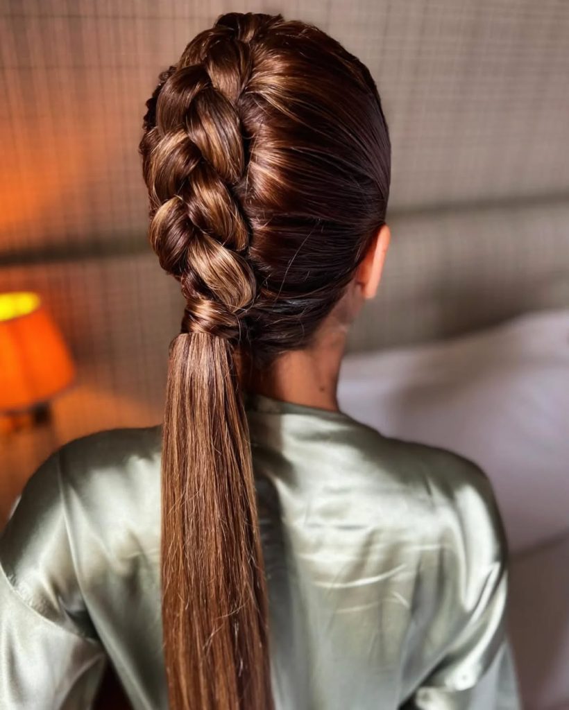 peinados con pelo largo trenzas