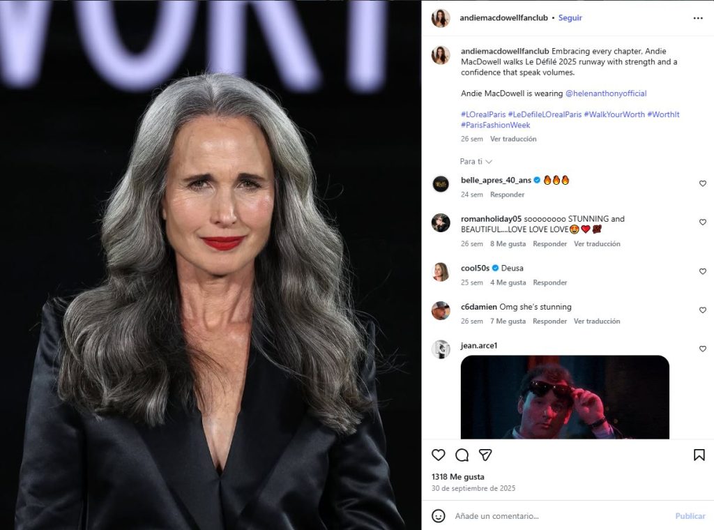 Cabello canoso: los cortes y peinados que mejor funcionan en salón andiemacdowell 6 andiemacdowell