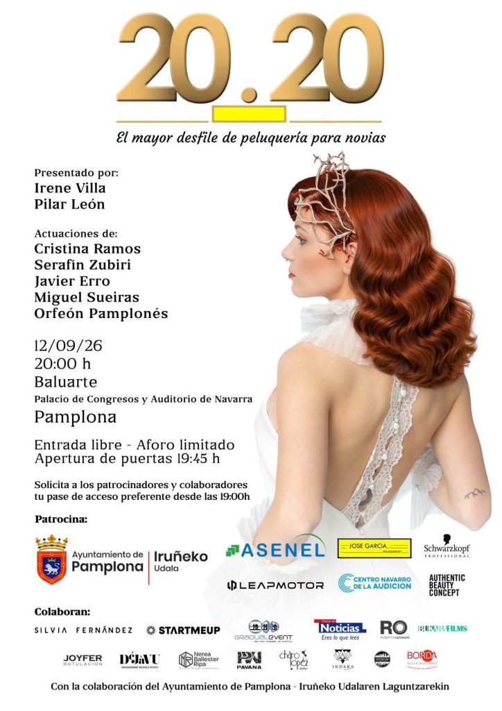 Pasarela 20.20: la peluquería de novia toma el escenario de Baluarte CARTEL OFICIAL CARTEL 20.20 2026 1 2 peinado de novia de la colección Pasarela 20.20 de Jose Garcia Peluqueros